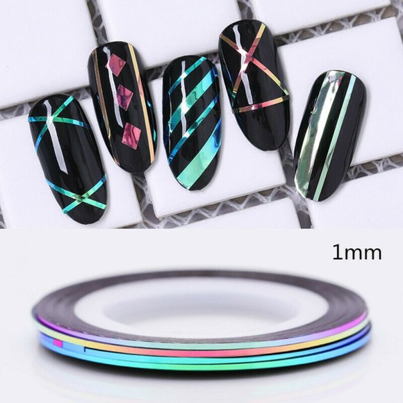 10 Foil  Nail Tape +10 Rolls of Glitter Nail Tape - Picture 4 of 4